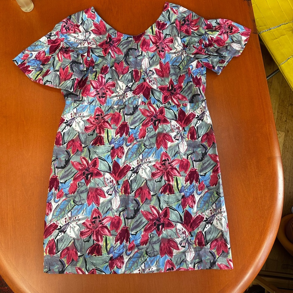 Zara Colorful Floral printed shift dress size large